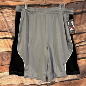 And1 Men's XL Gray Black Mesh Basketball Shorts Athletic Workout NWT